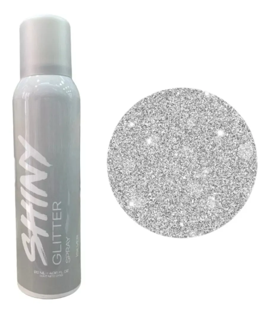 Polvo de hadas en aerosol Shiny Glitter plata